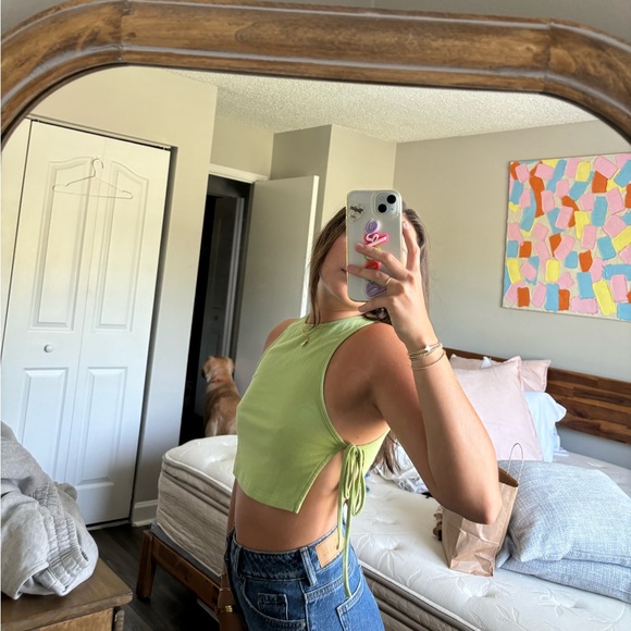 Green Crop Top - Picture 3 of 3